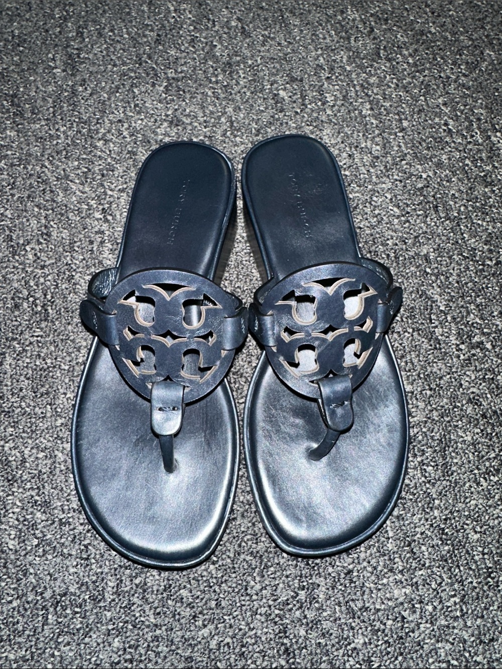 Women’s Tory Burch Navy Blue Platform Sandals Size 5.5